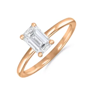 0-25ct Sofia Emerald Cut Diamond Solitaire Engagement Ring | 18ct Rose Gold