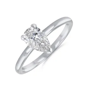 0-35ct Sofia Pear Cut Diamond Solitaire Engagement Ring | 18ct White Gold