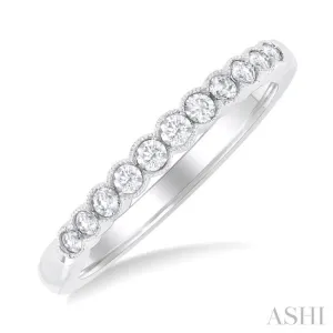 1/4 Ctw Channel Set Round Cut Diamond Wedding Band in 14K White Gold