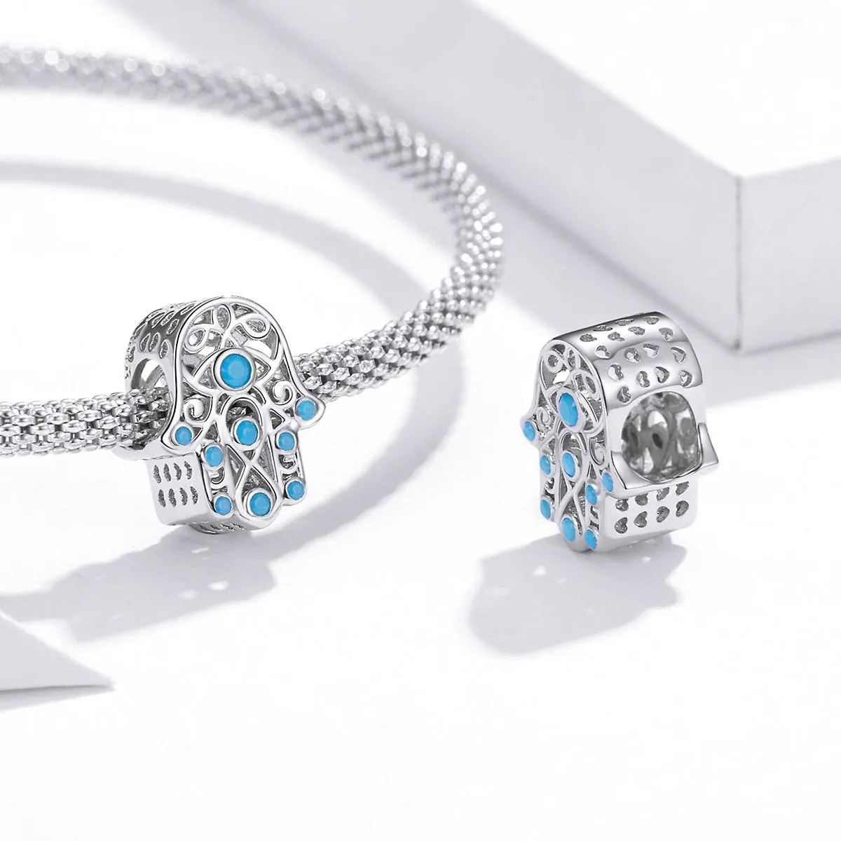 925 Sterling Silver Lucky Hand Beads For Diy Bracelets & Necklaces