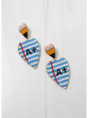 A  School Beaded Earrings