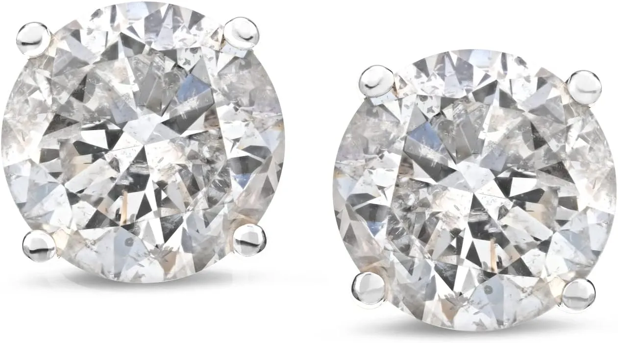 Amazon Essentials Certified 14k Gold Diamond with Screw Back and Post Stud Earrings (J-K Color, I1-I2 Clarity) (previously Amazon Collection)