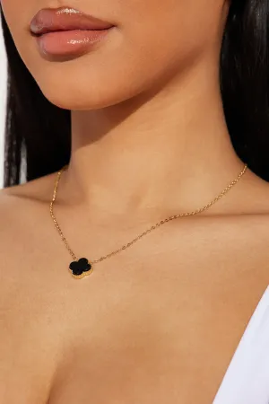 Baby Flower Necklace - Gold/Black
