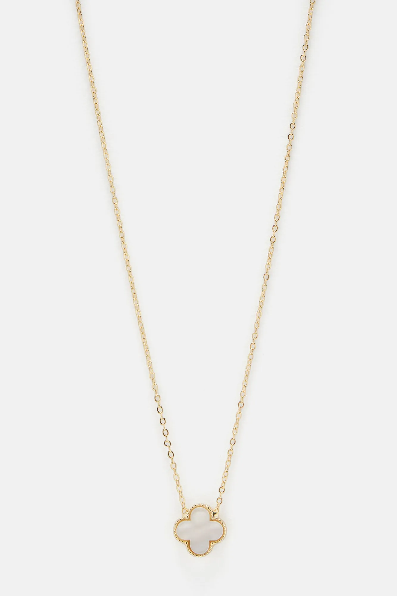 Baby Flower Necklace - White/Gold