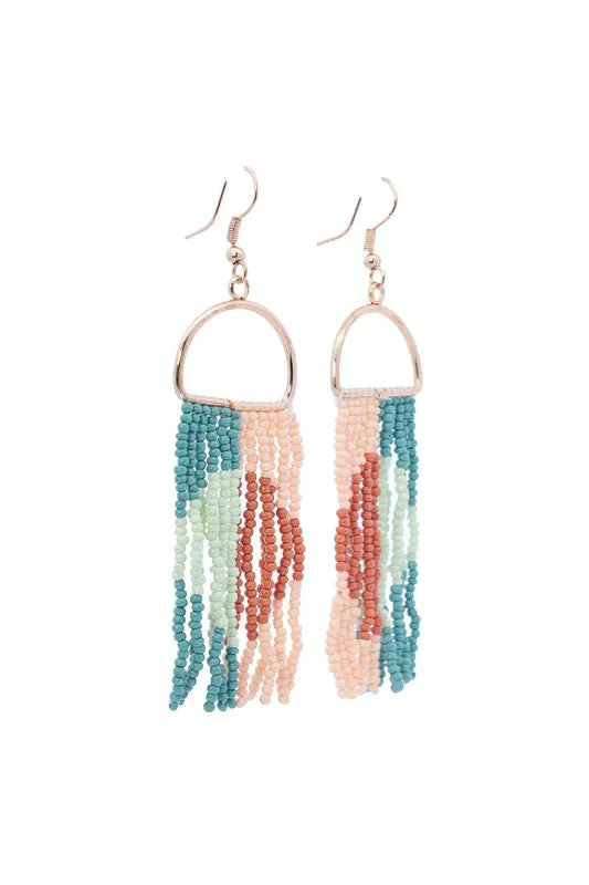 Beaded Multicolor Dangle Earrings