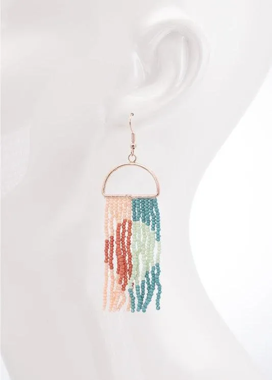 Beaded Multicolor Dangle Earrings