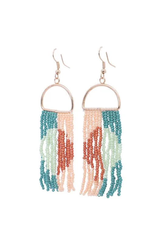 Beaded Multicolor Dangle Earrings