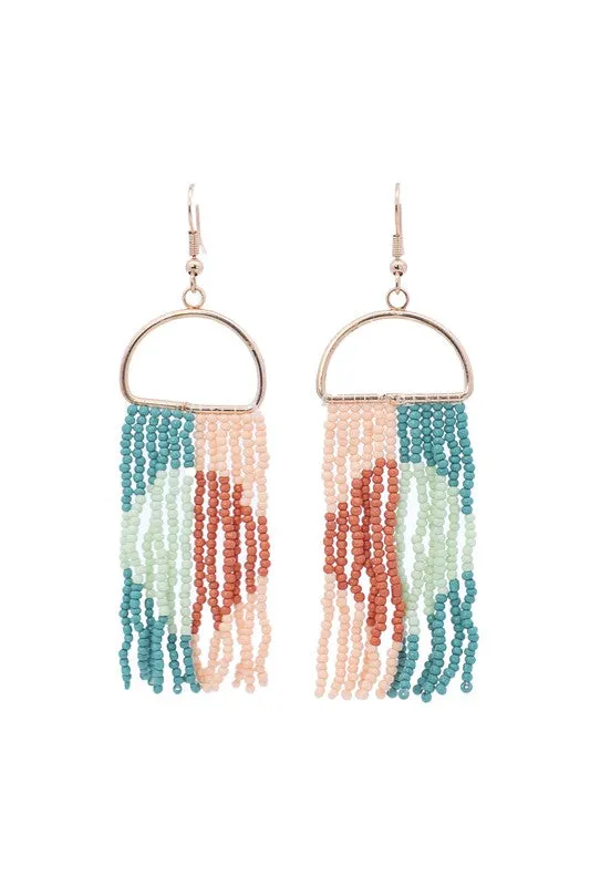 Beaded Multicolor Dangle Earrings