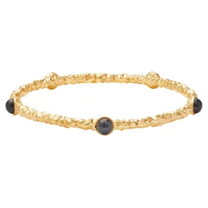 Cabochon Black & Gold Push-On Bangle