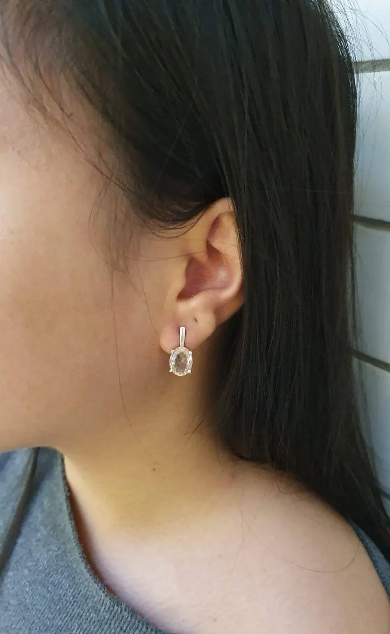 Genuine Garnet Earrings - Dainty Red Earrings - Red Drop Earrings