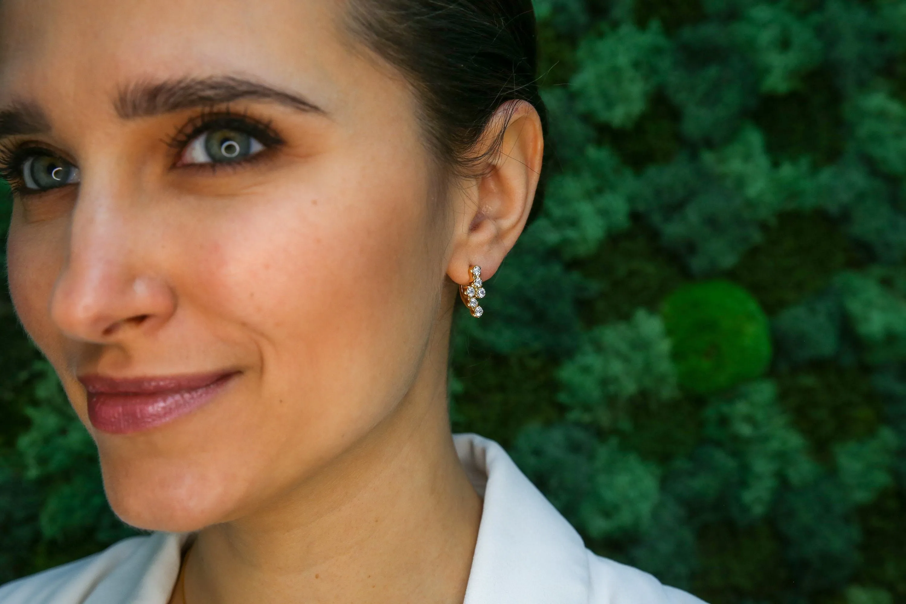 Gold Diamond Earrings - Gold Sparkly Earrings, Gold Dainty Studs