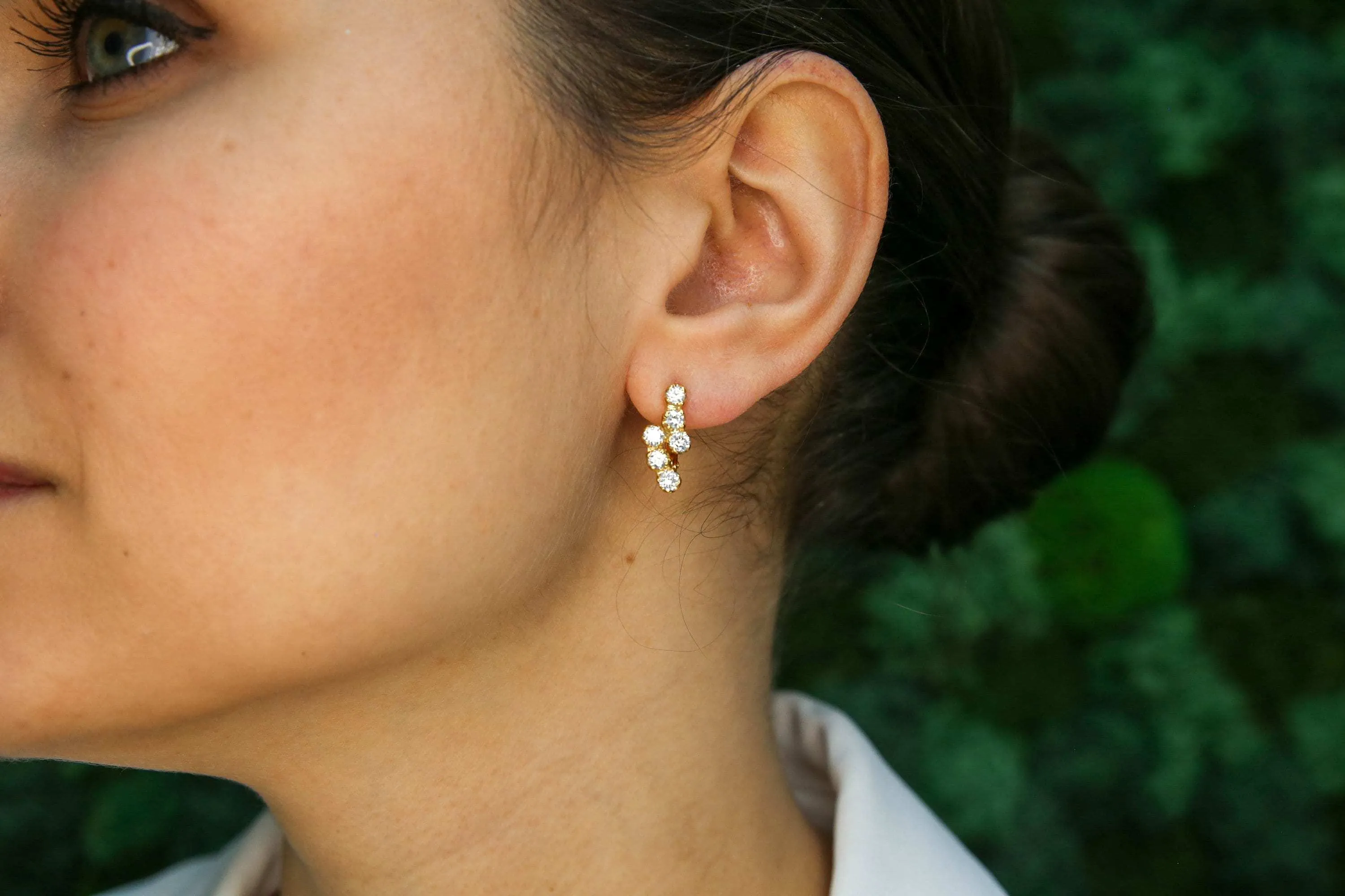 Gold Diamond Earrings - Gold Sparkly Earrings, Gold Dainty Studs
