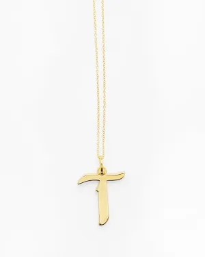 Gold Letter T Necklace