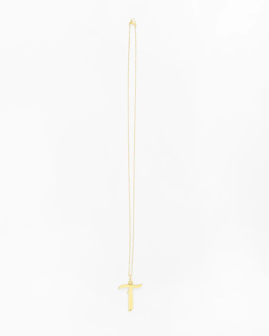Gold Letter T Necklace