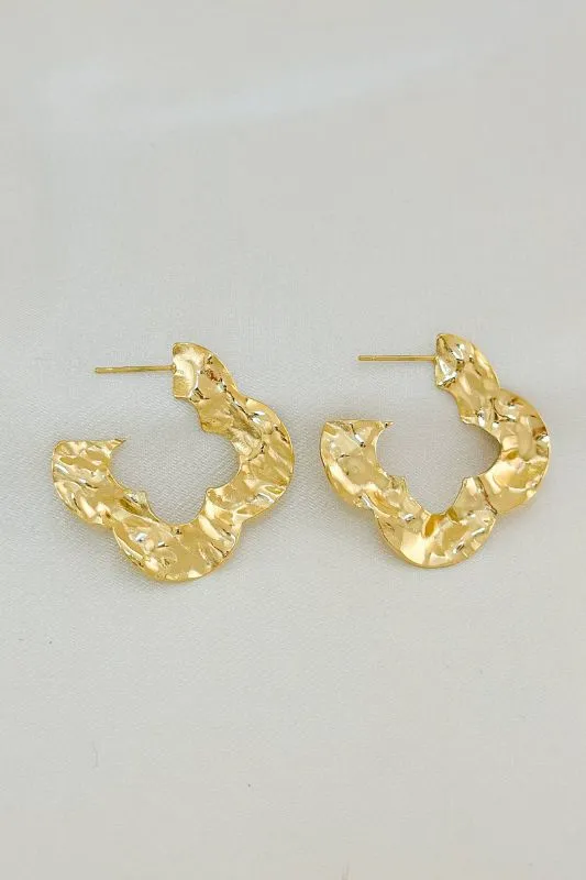 Hammered Gold Hoop Earrings