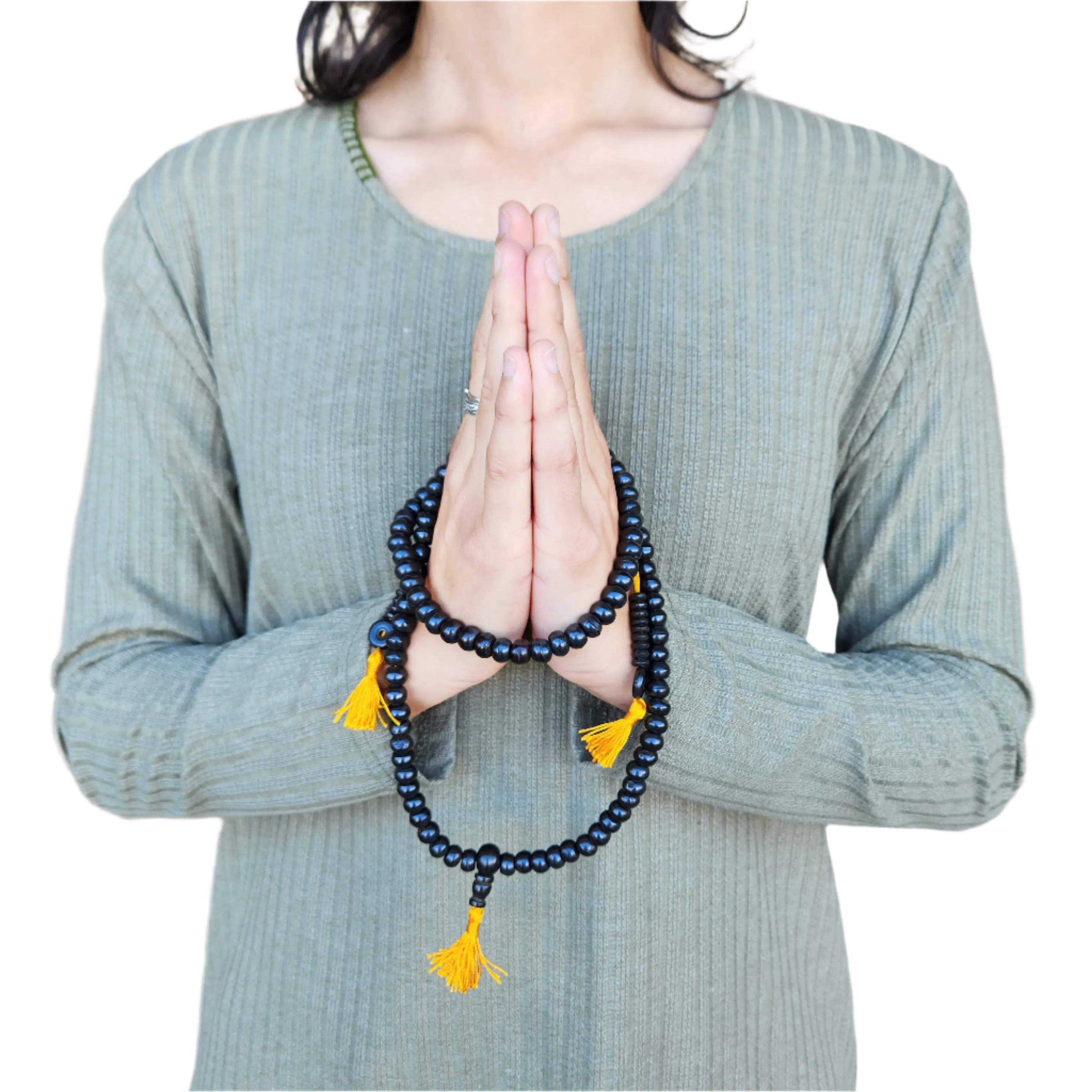 Handmade Bone Mala Prayer Bead Necklace