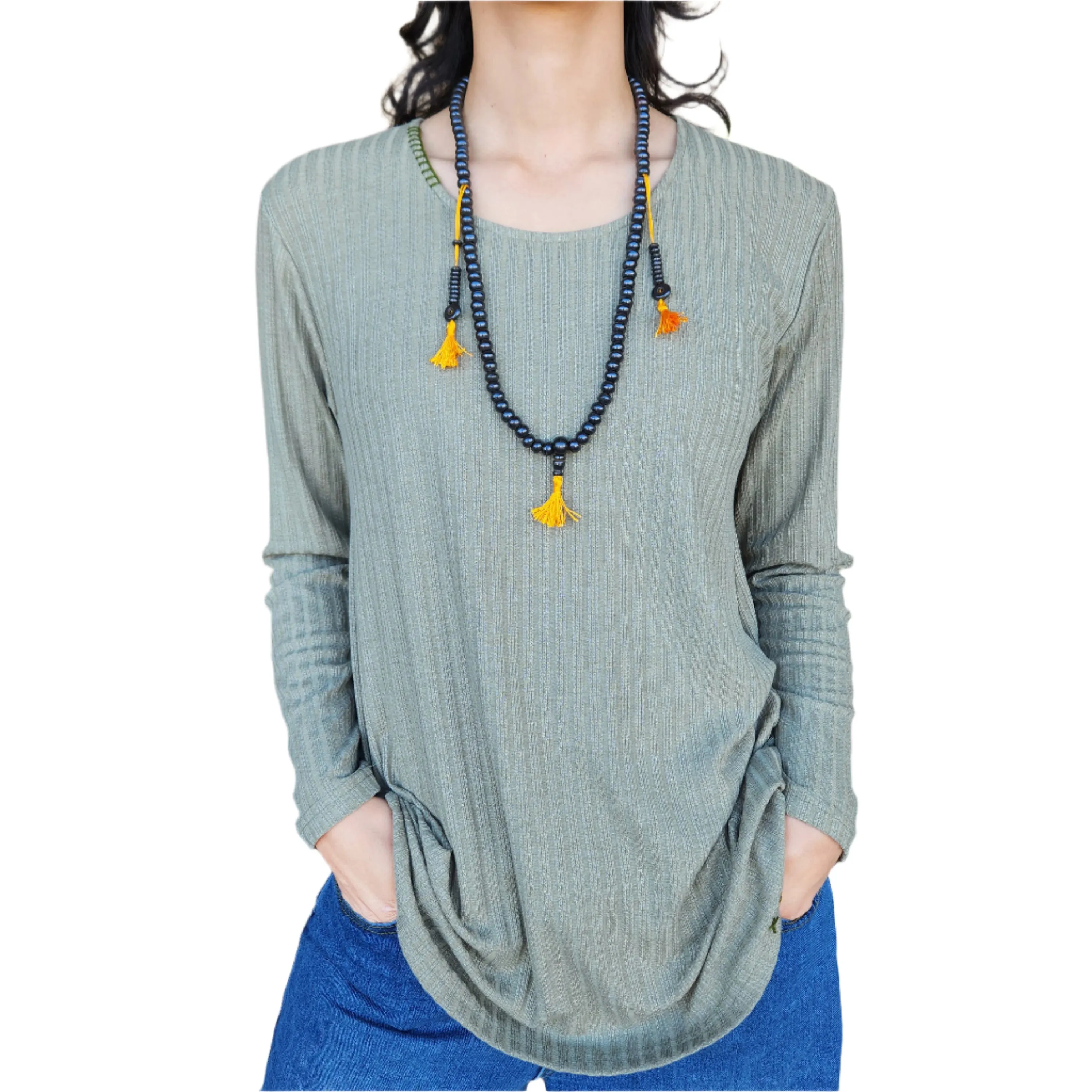 Handmade Bone Mala Prayer Bead Necklace