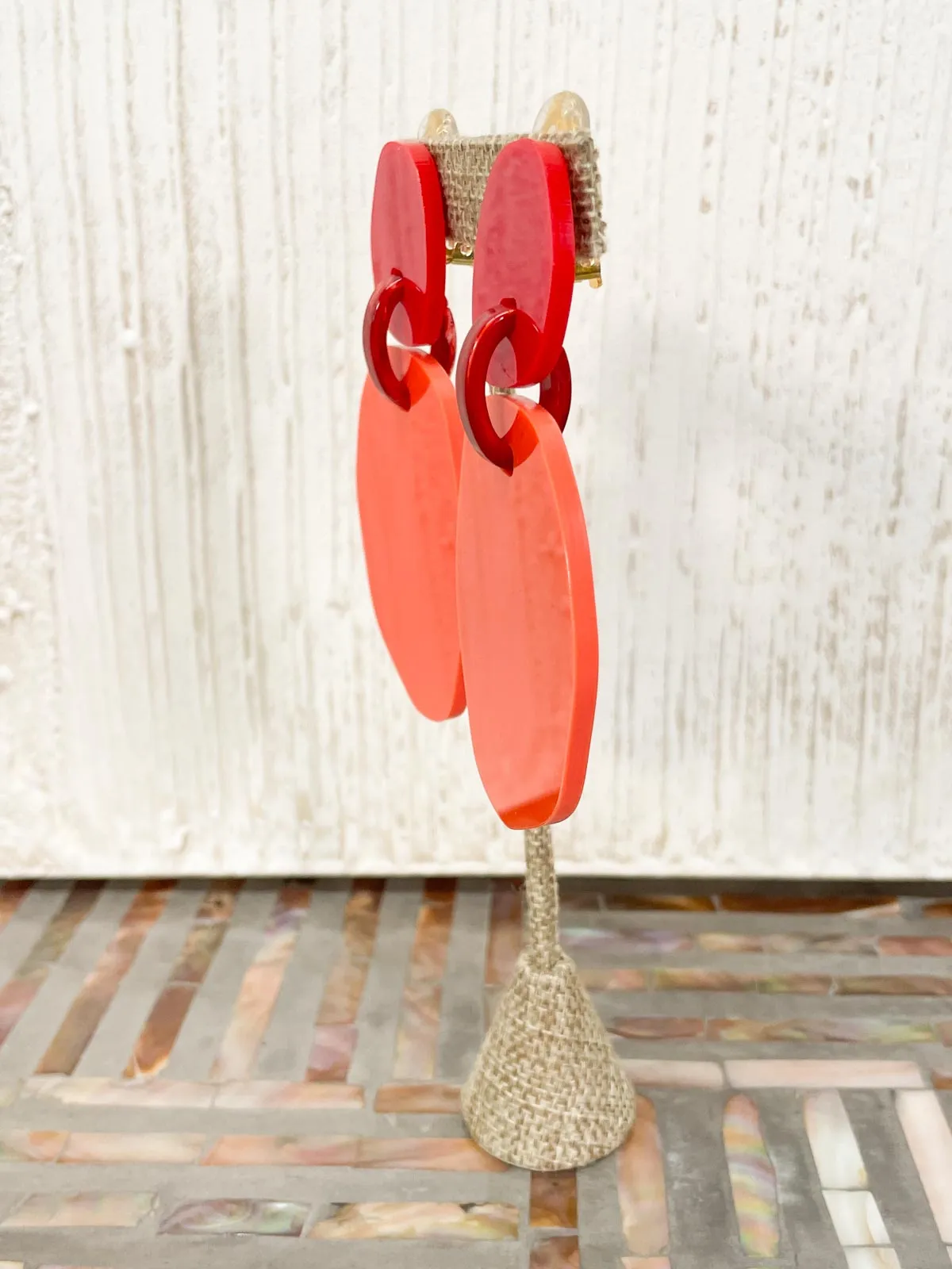 Jane Earrings, Orange/Red