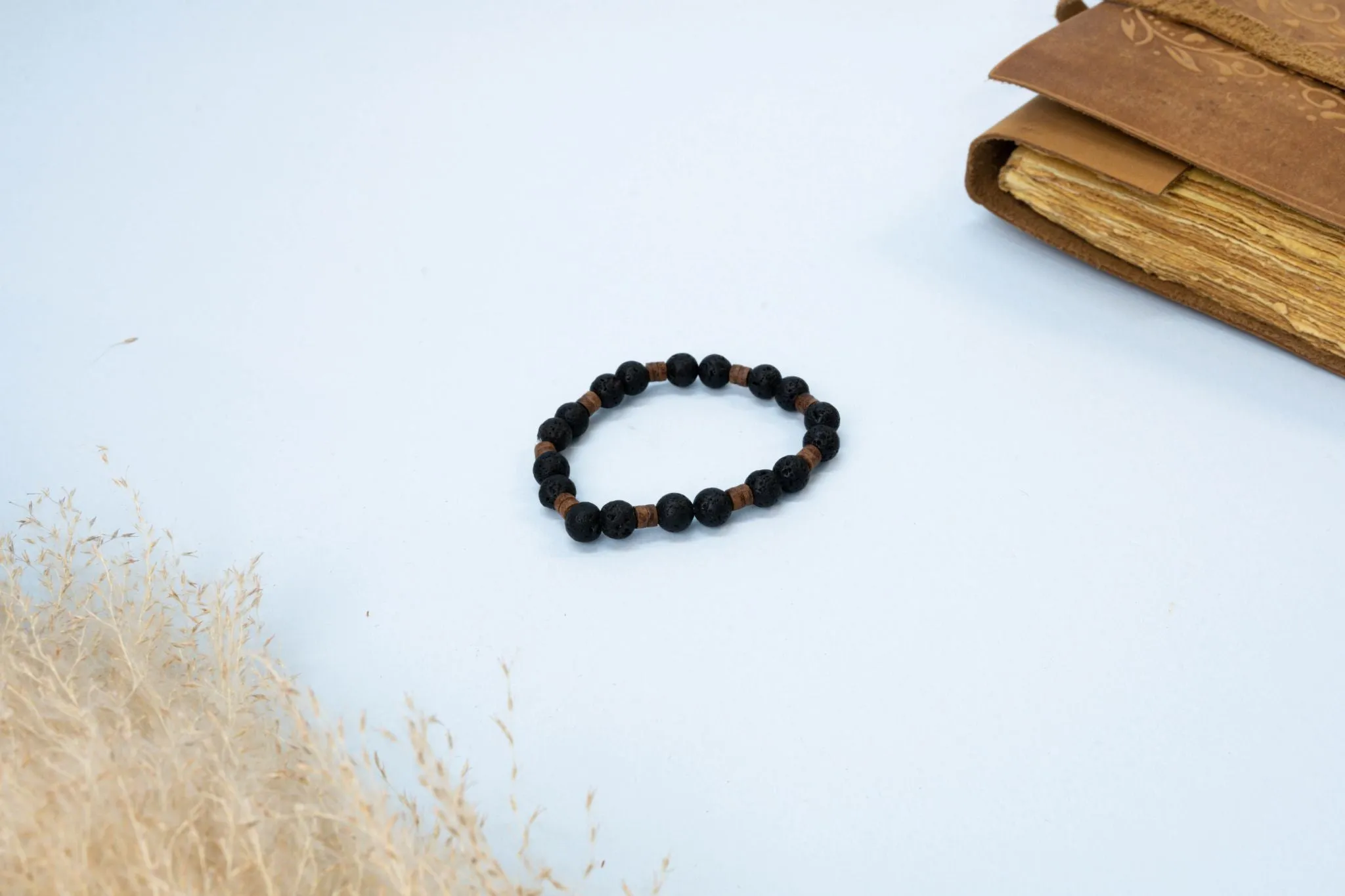 Lava with Wooden Beaded Bracelet