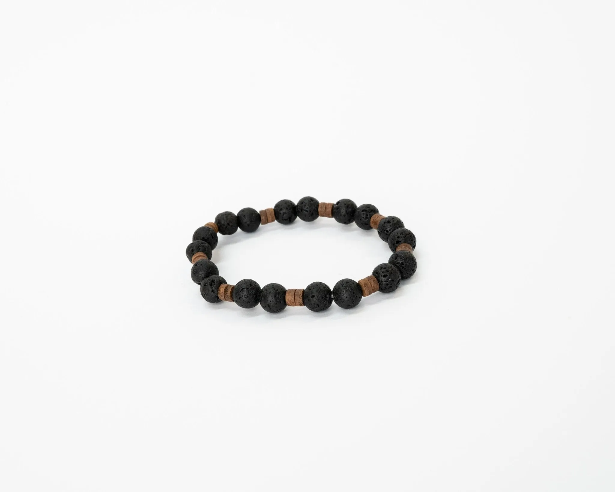 Lava with Wooden Beaded Bracelet
