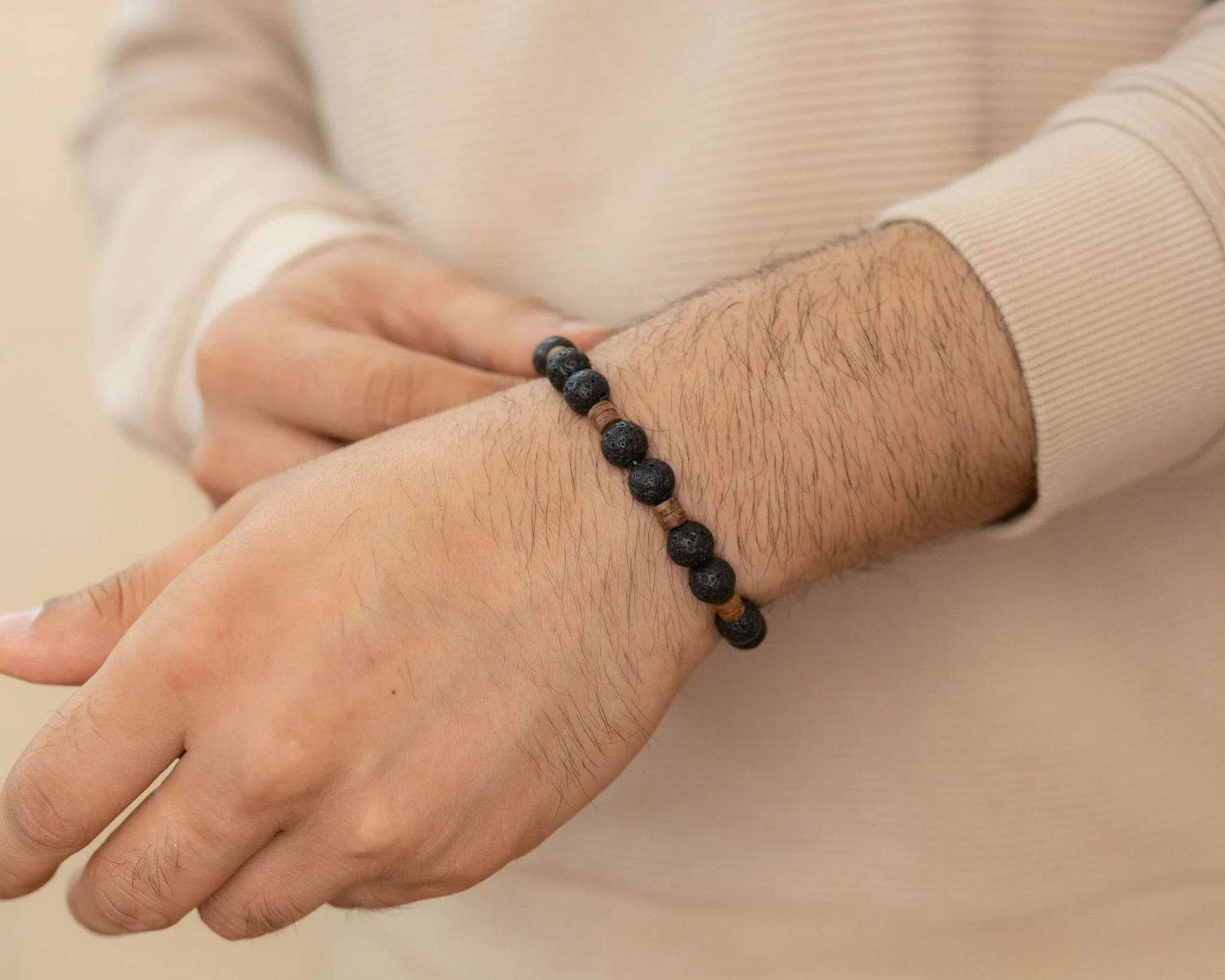 Lava with Wooden Beaded Bracelet