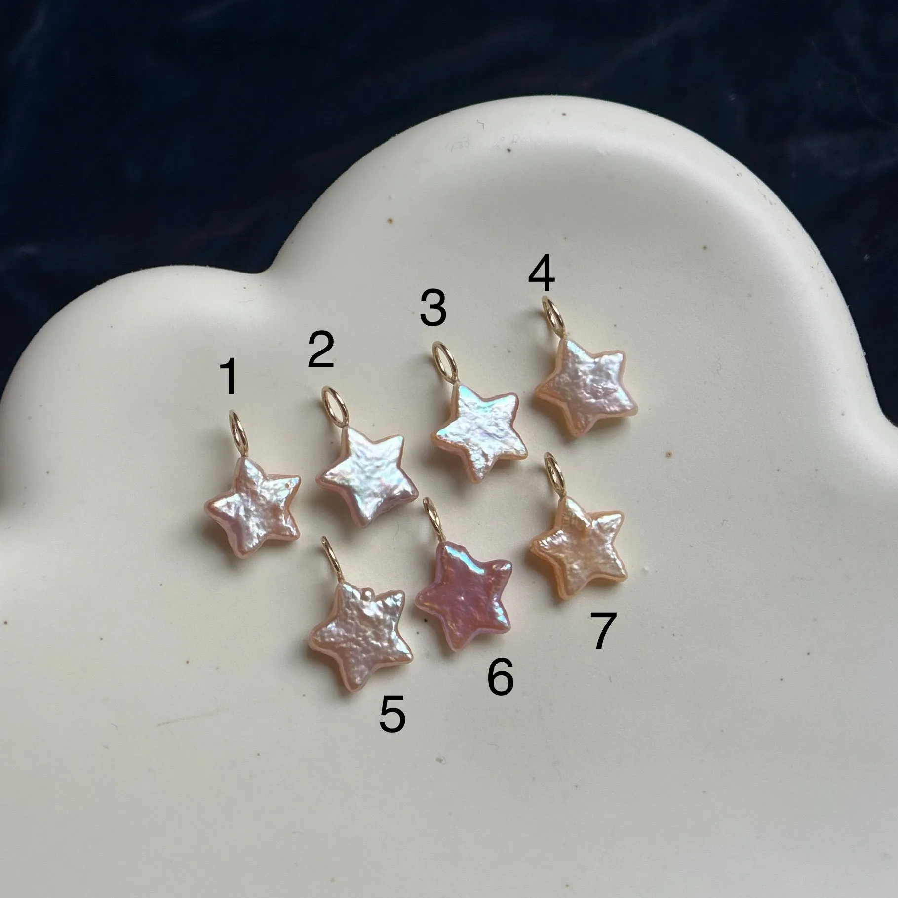 Lucky Star Pearl Charm: Pinky Peach
