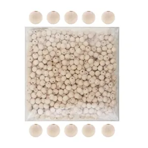 Mandala Crafts Round Wooden Beads for Crafts - Natural Wood Beads for Crafts with Holes - Unfinished Wood Beads for Jewelry Making Macrame