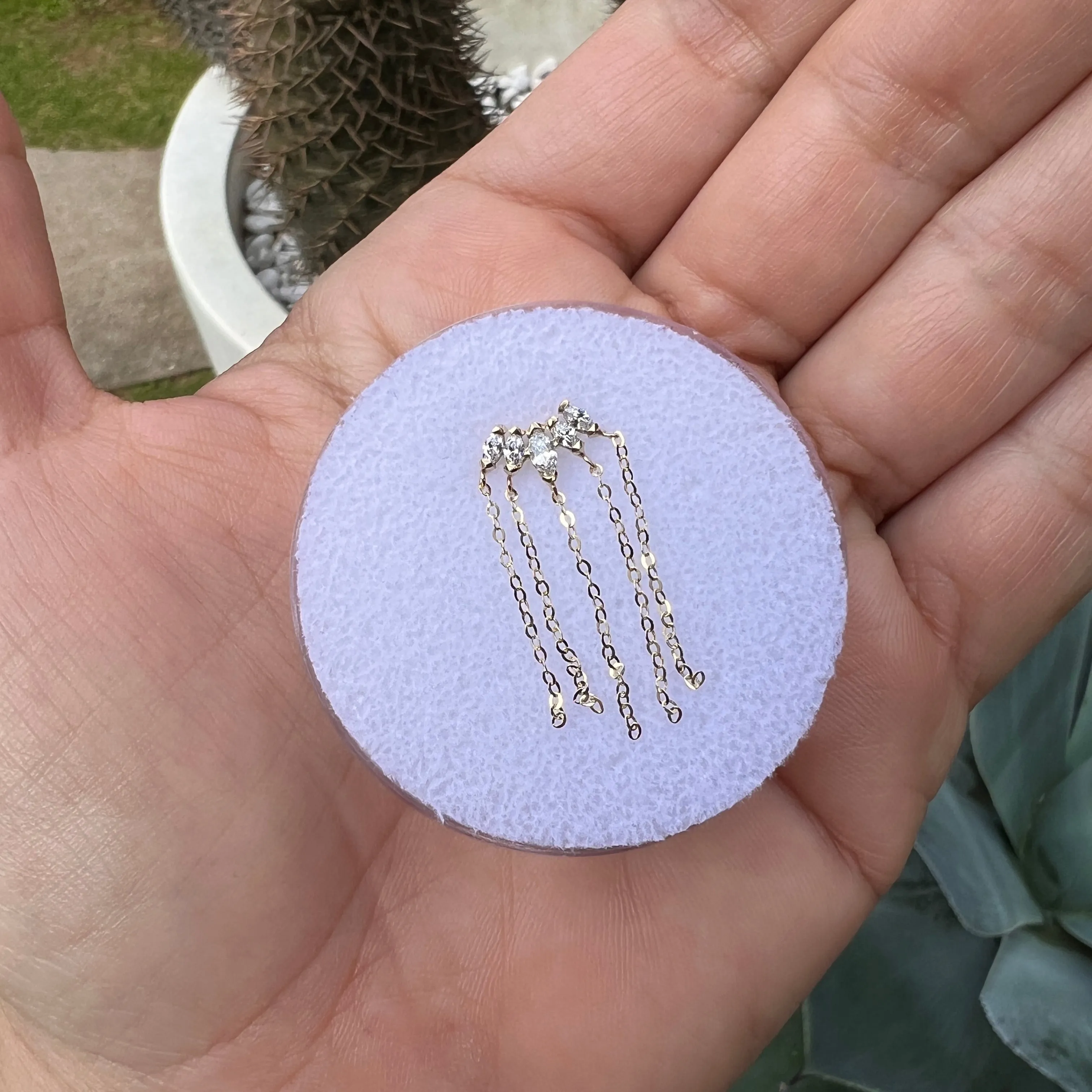 Marquise CZ's Fan Tassel Studs