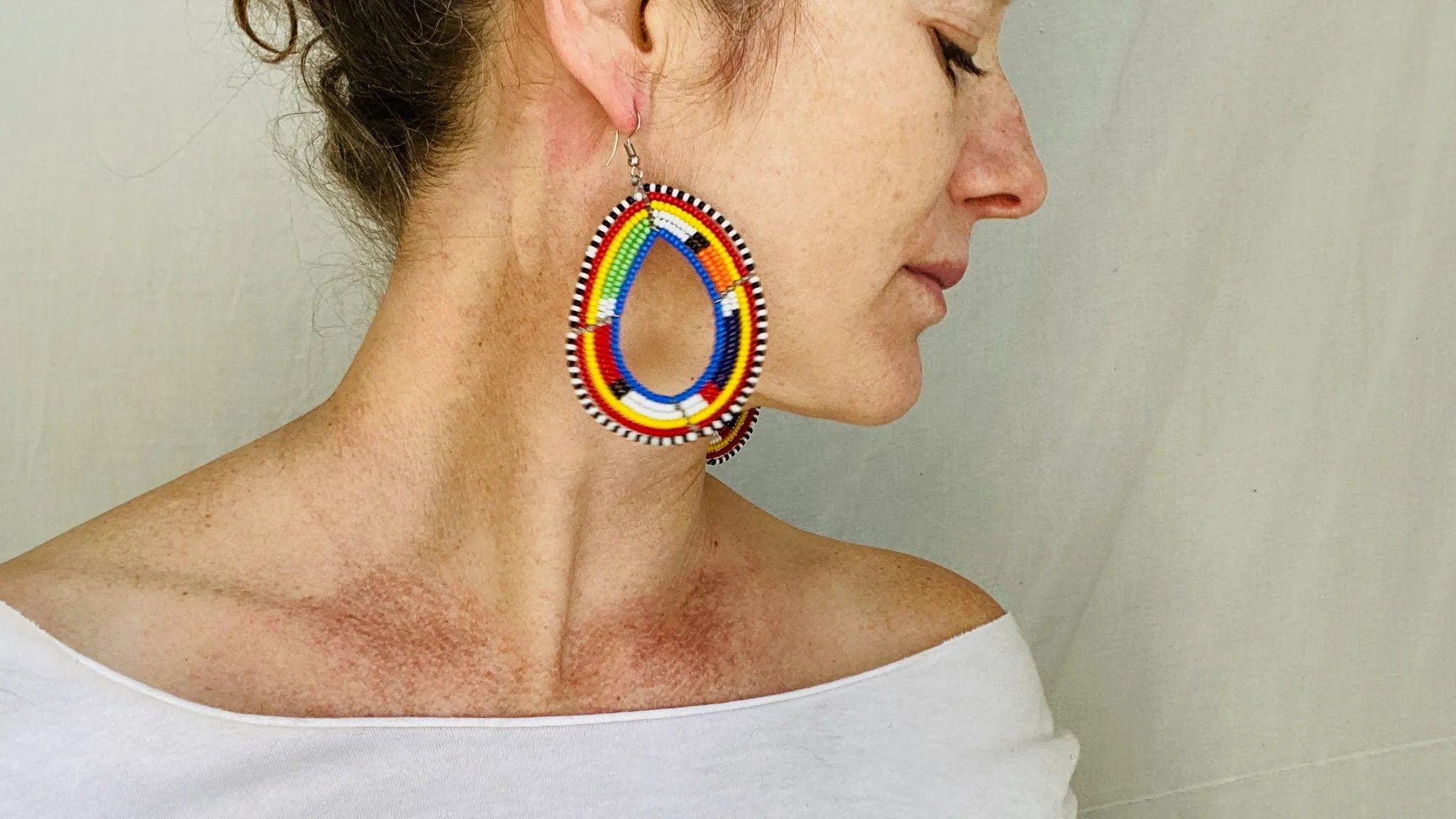 Masaai Beaded Earrings. 0227