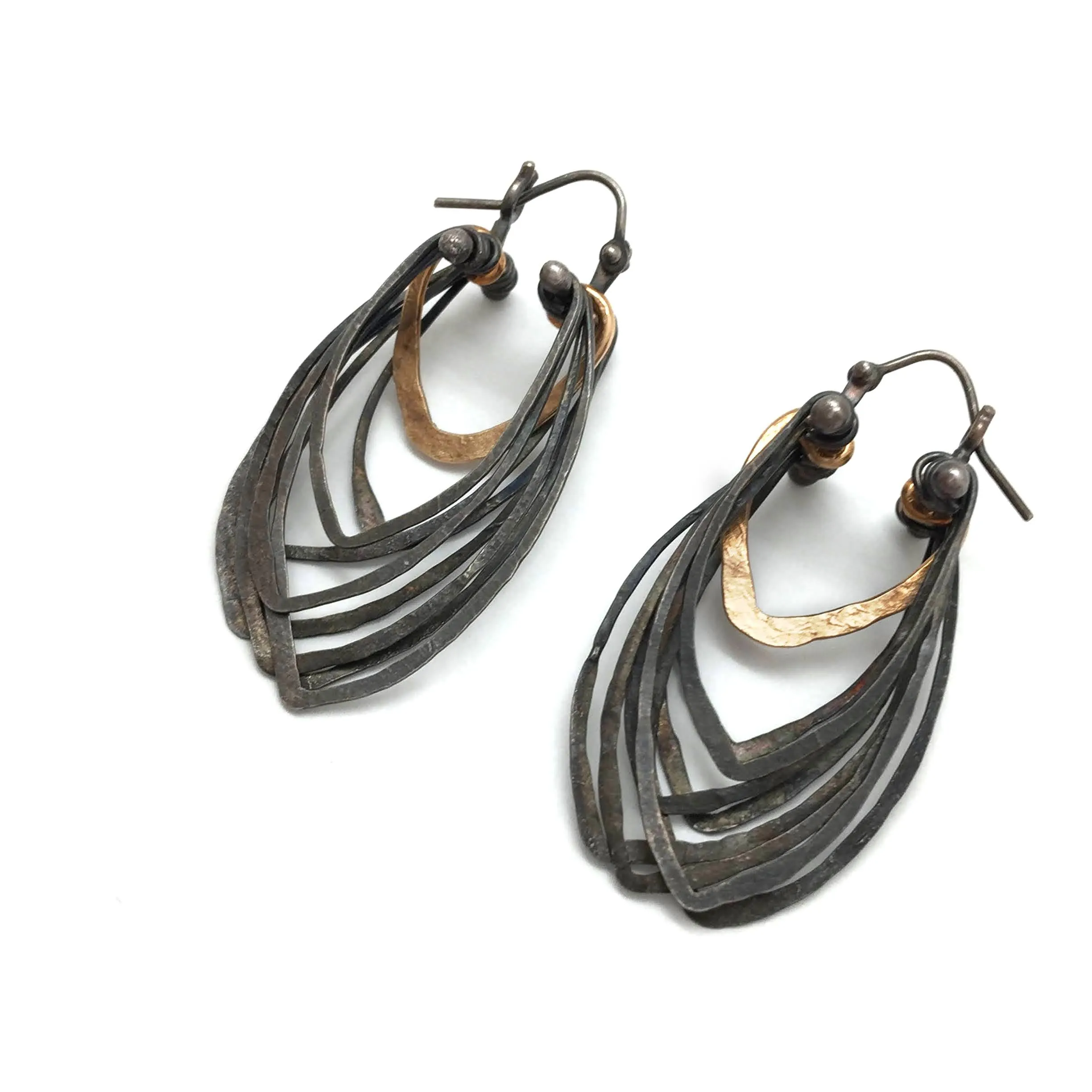 Oxidized Cicada Hoops - Short