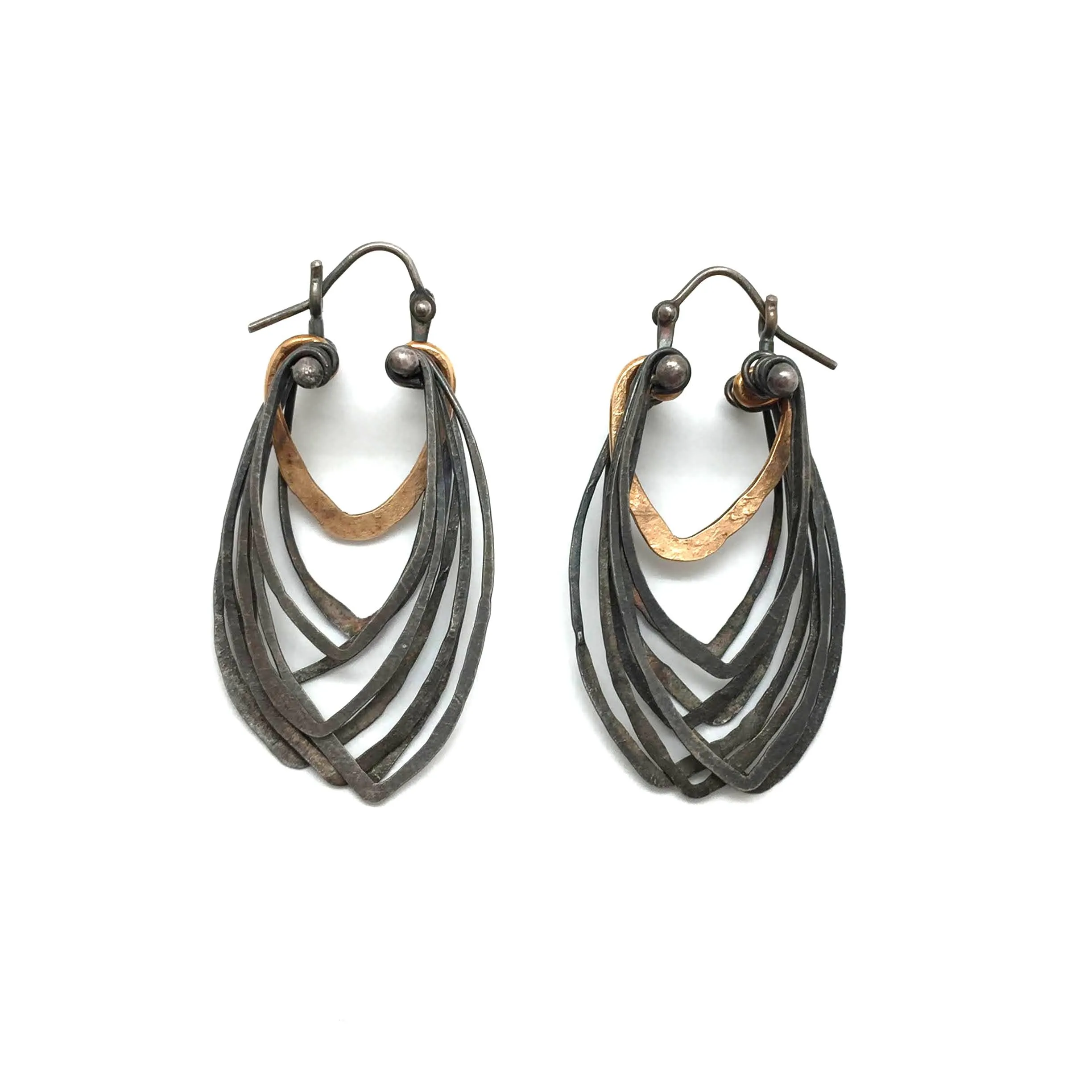 Oxidized Cicada Hoops - Short