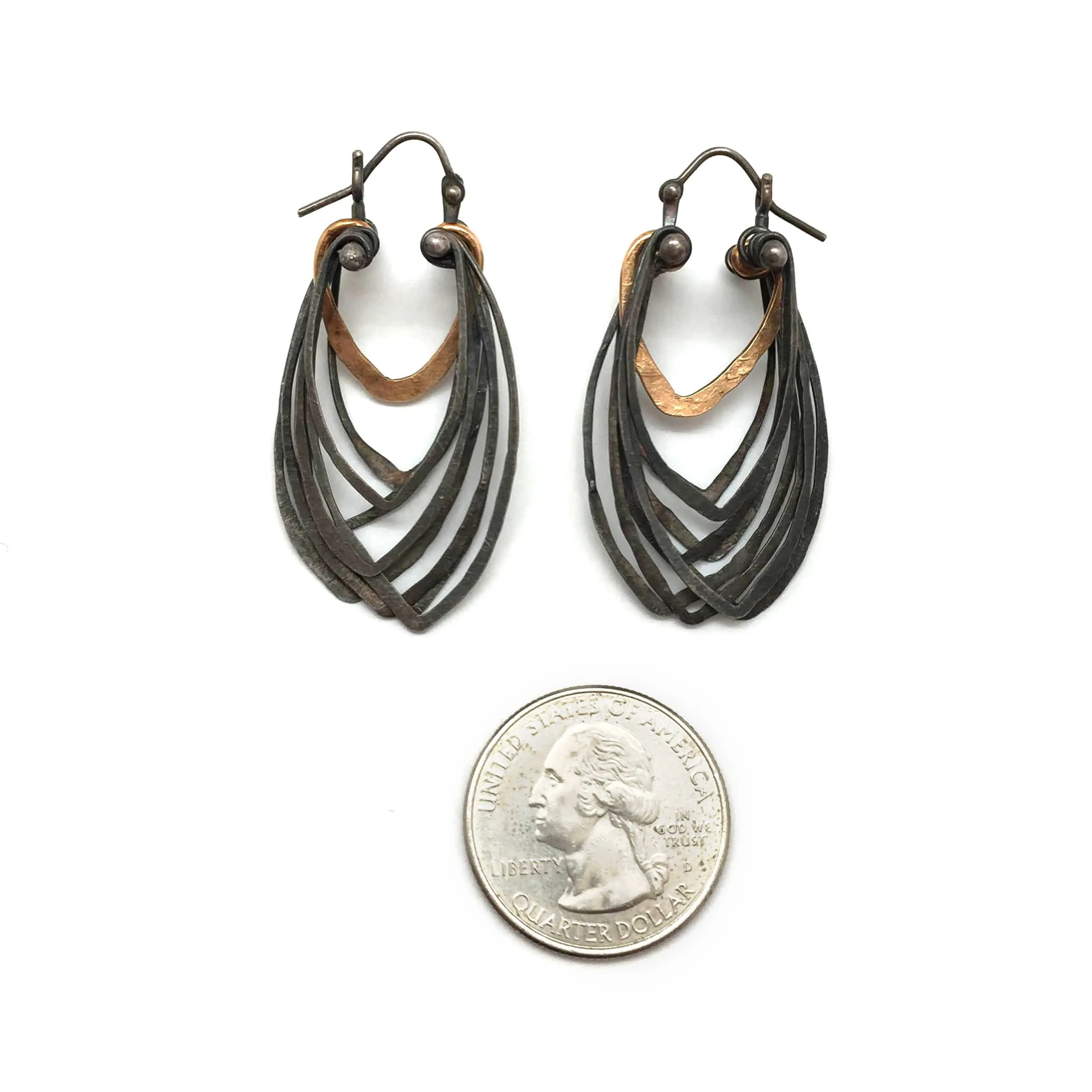 Oxidized Cicada Hoops - Short