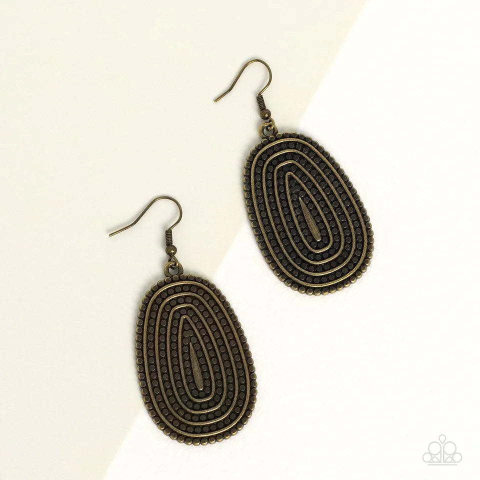 Paparazzi Earring ~ Desert Climate - Brass