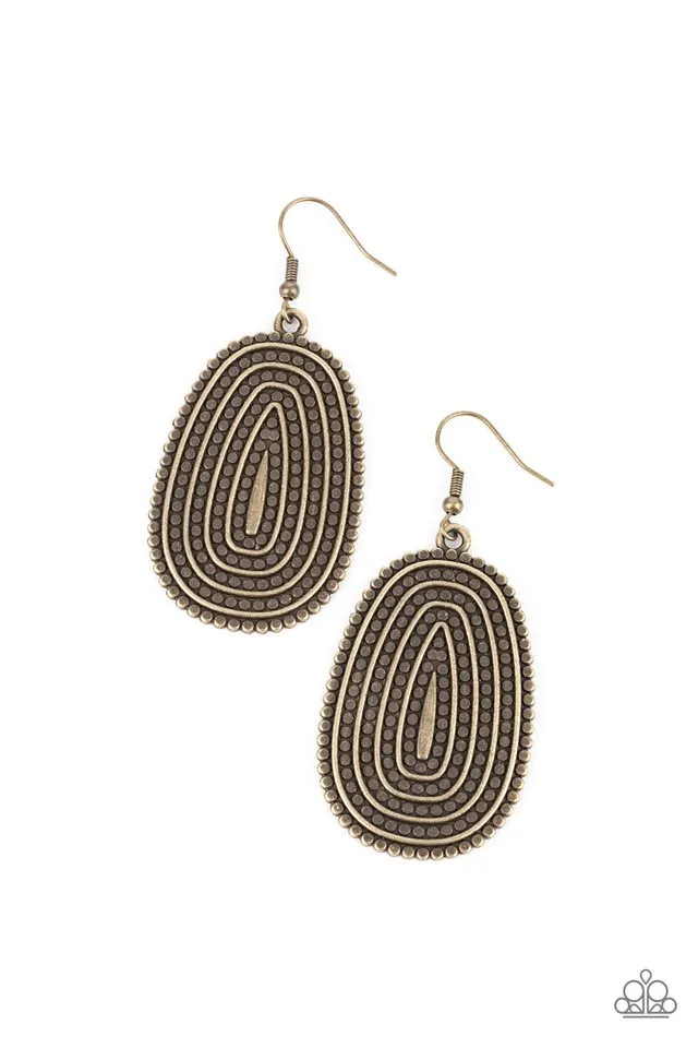 Paparazzi Earring ~ Desert Climate - Brass