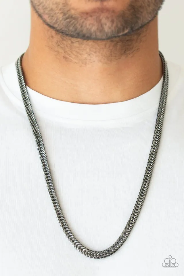 Paparazzi Necklace ~ Knockout King - Black