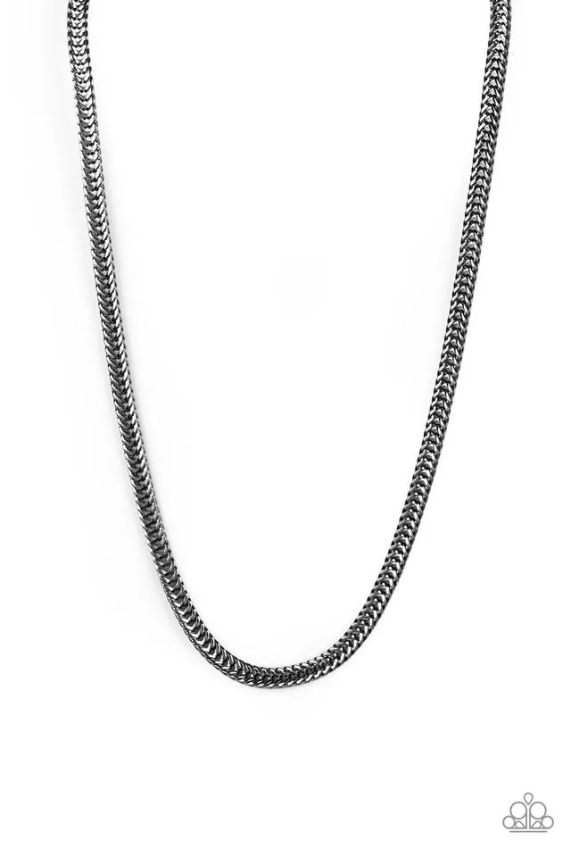 Paparazzi Necklace ~ Knockout King - Black