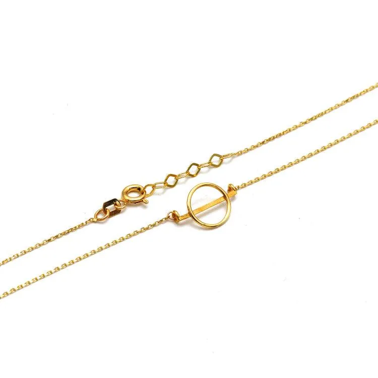 Real Gold Toggle Bar Adjustable Size Necklace - Model 0010 N1438