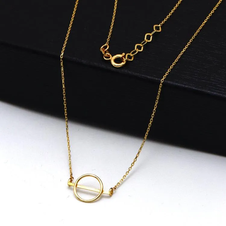 Real Gold Toggle Bar Adjustable Size Necklace - Model 0010 N1438