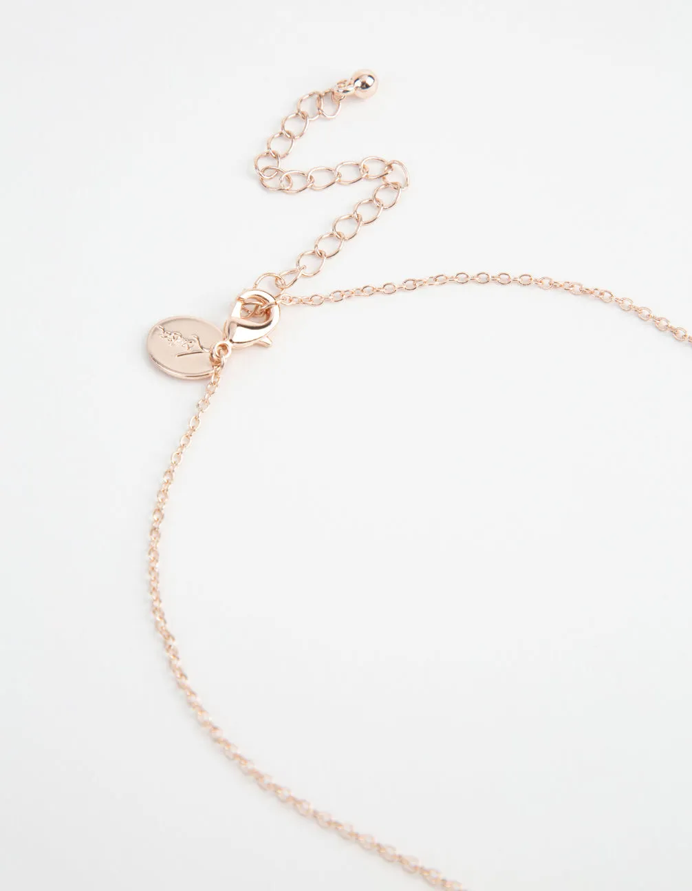 Rose Gold Cross & Diamante Necklace