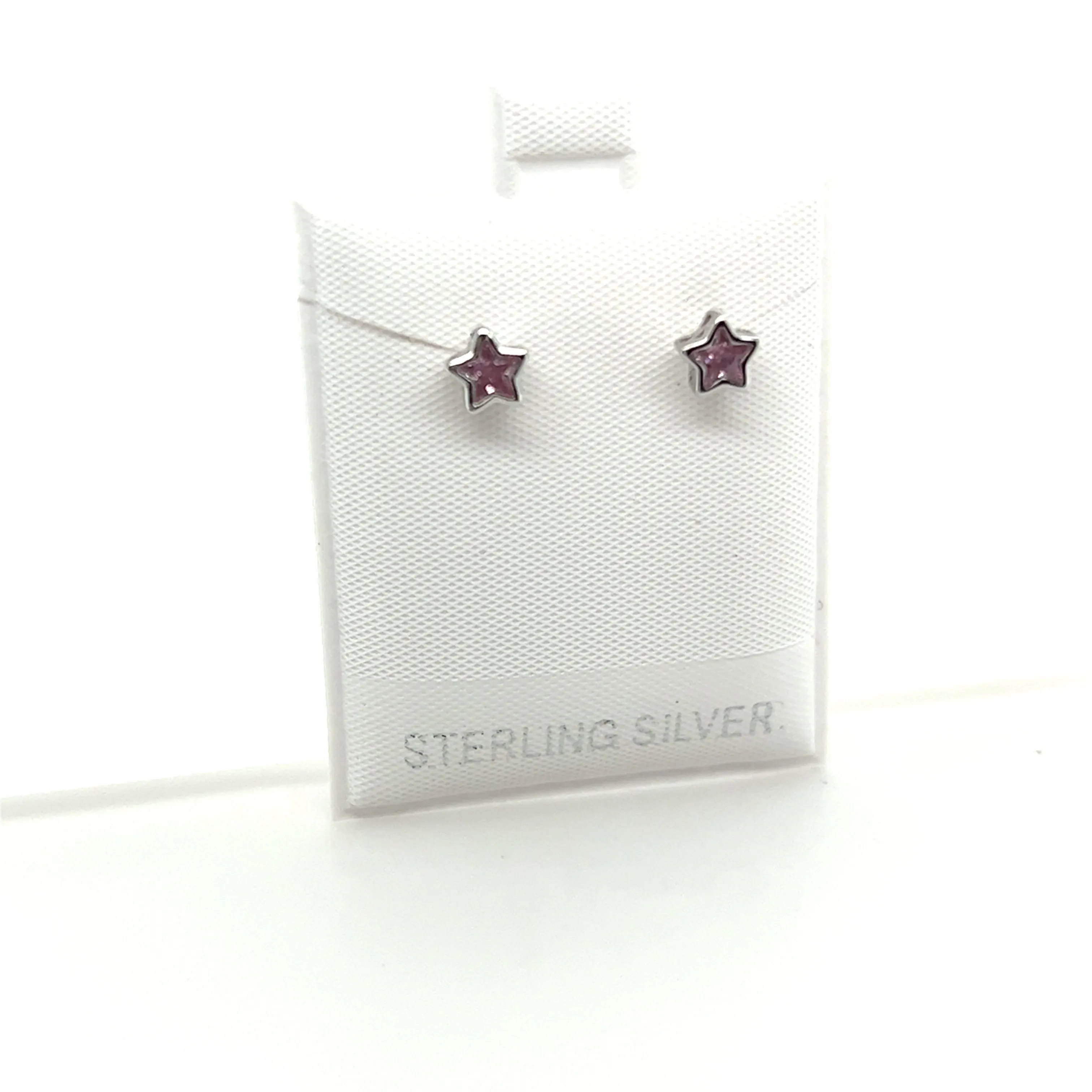 Single Stone Star CZ Earrings