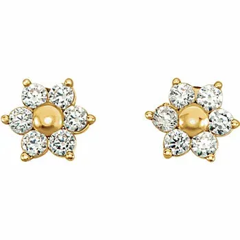 Six Petal Flower Studs