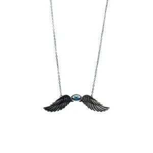 The eye of the sky - chain necklace - silver 925 - dark rhodium plated - unisex