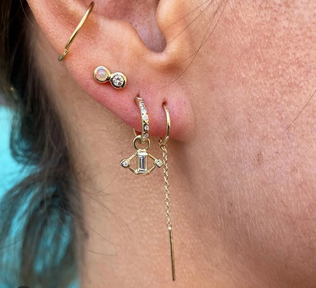 Tiny Infinity Studs with Diamonds