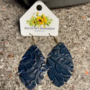 Tooled Leaf Earrings