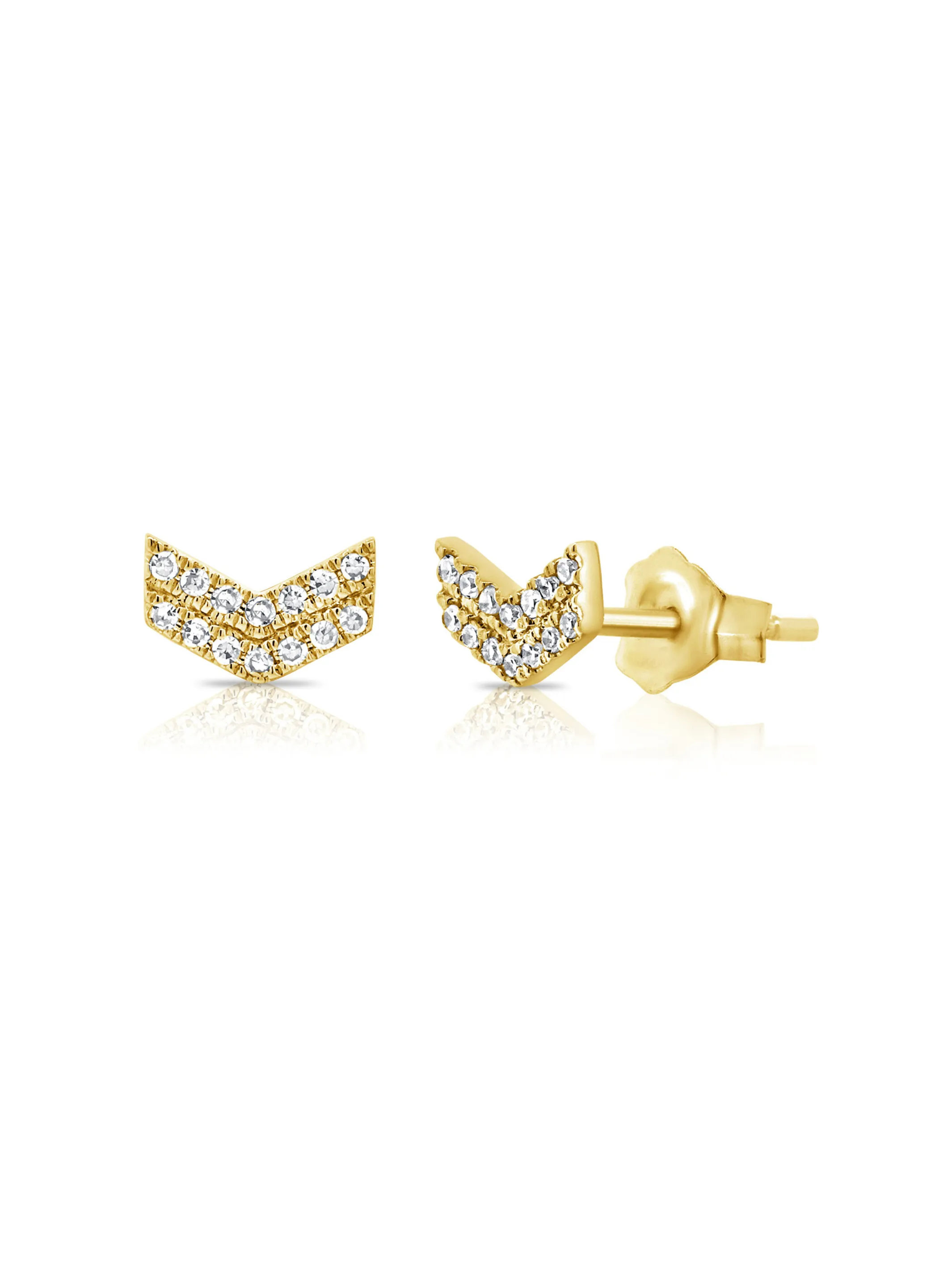 Vivi Chevron Stud Earring 14K