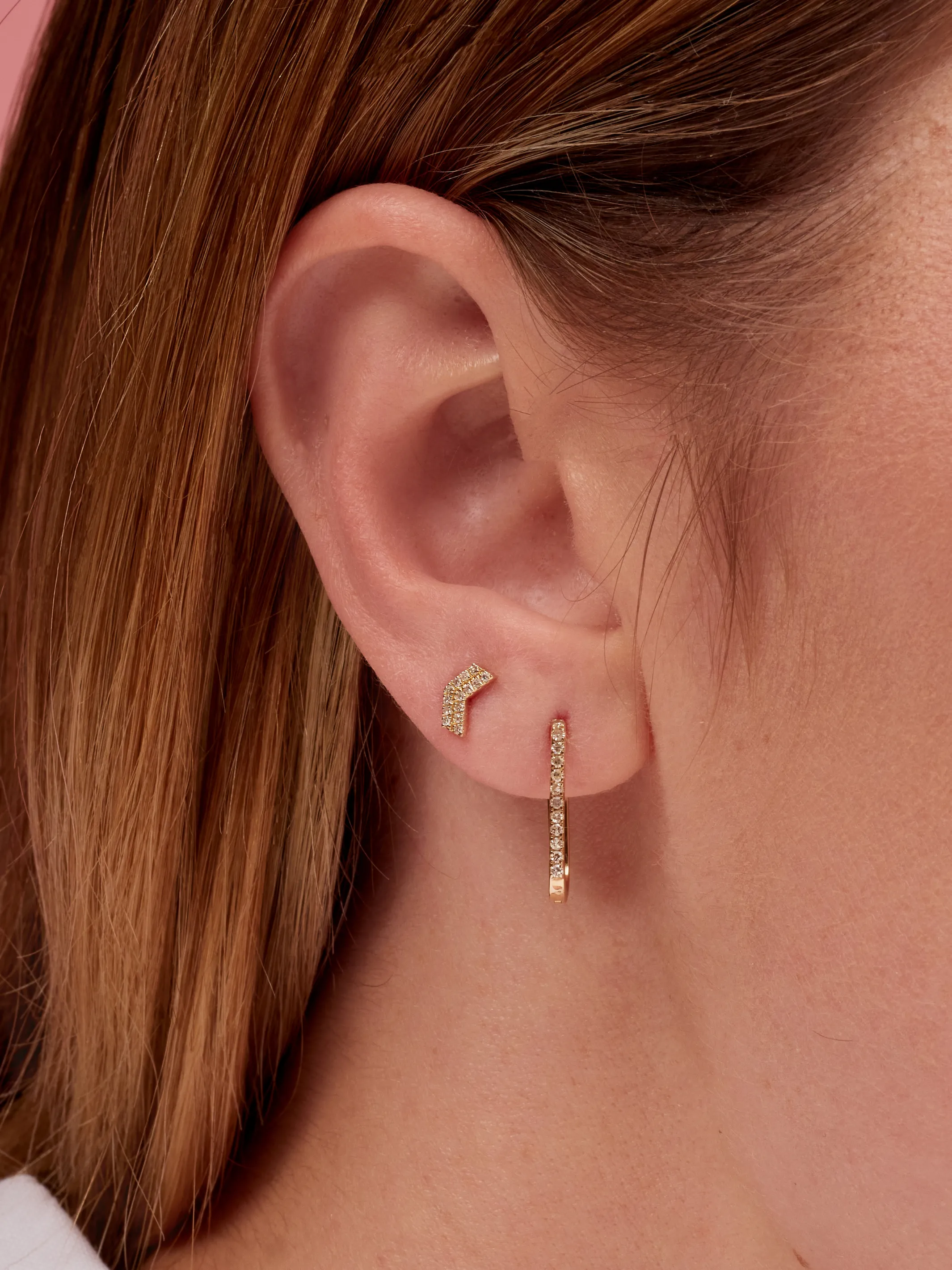 Vivi Chevron Stud Earring 14K