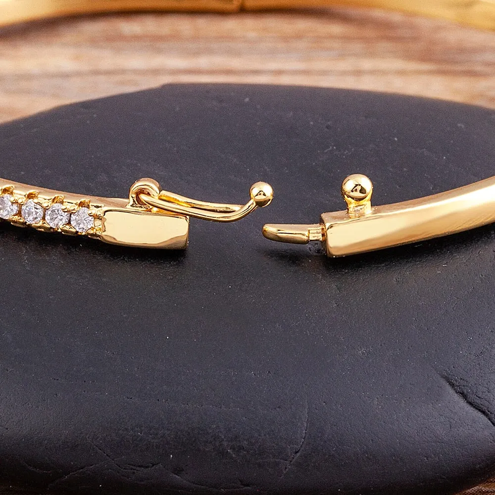 White Color Cubic Zirconia Thin Bangles Bracelets