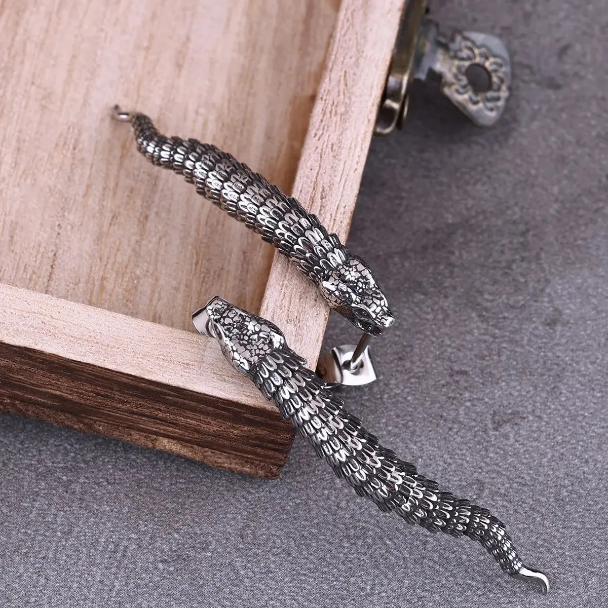 Wriggling Worm Viking Earrings