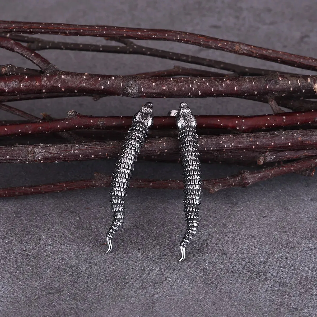 Wriggling Worm Viking Earrings