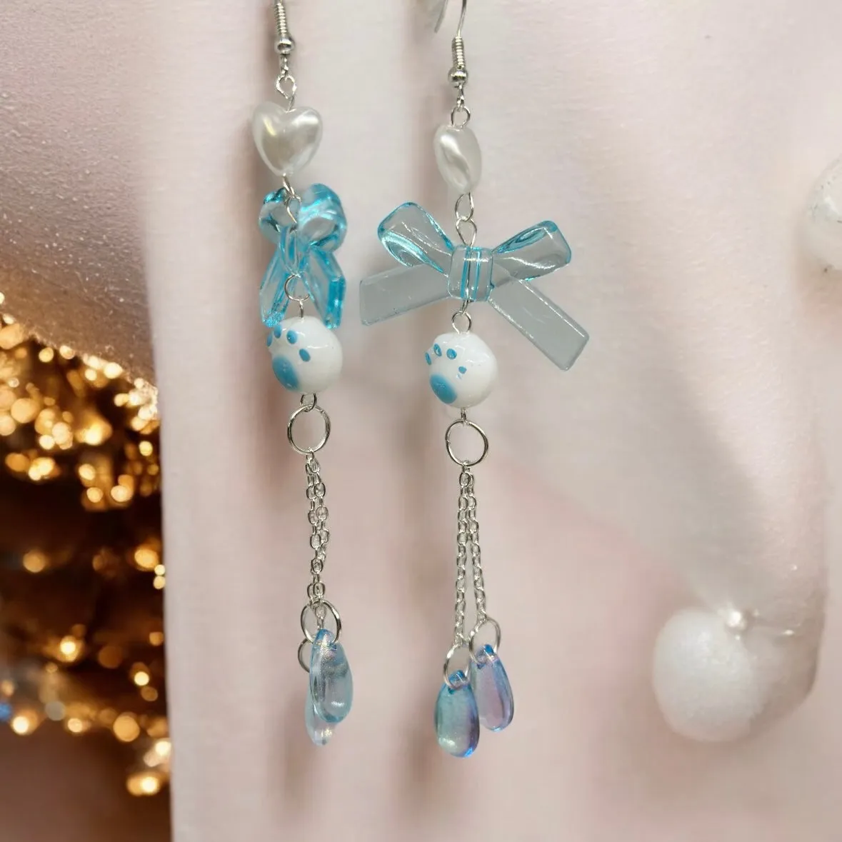 Y2K - Ribbon earrings | oversize statement | cute kawaii earrings | raindrop earrings
